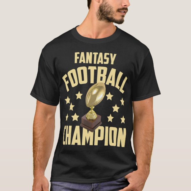Fantasy Football Champion Entwurf Party T-Shirt (Vorderseite)