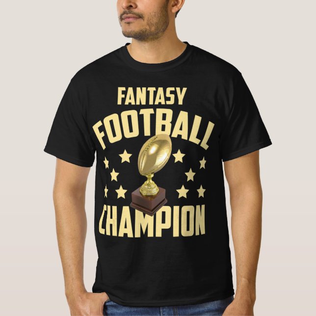 Fantasy Football Champion Entwurf Party T-Shirt (Vorderseite)
