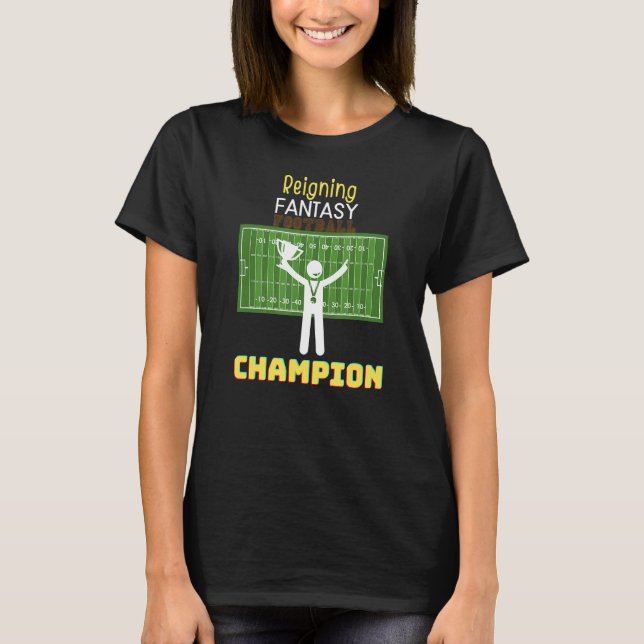 Fantasy Football Champion GOAT League Championship T-Shirt (Vorderseite)