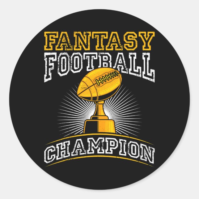 Fantasy Football Champion Runder Aufkleber (Vorderseite)