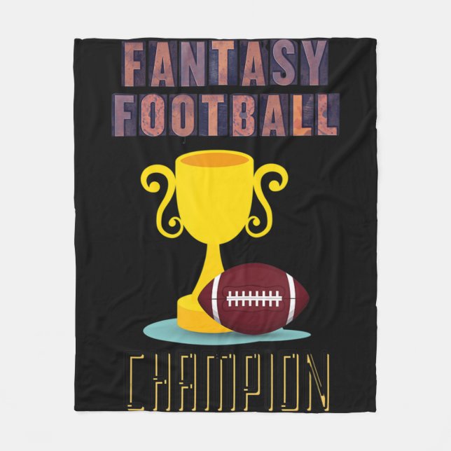 Fantasy Football Champion Trophäe Gewinner Fleecedecke (Vorderseite)