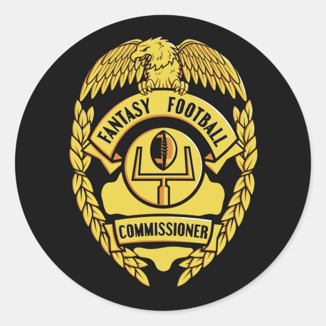 Fantasy Football Commission Runder Aufkleber (Vorderseite)