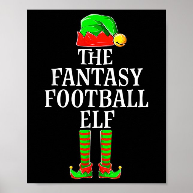Fantasy Football Elf Apparel Men Boy Kind Weihnach Poster (Vorne)