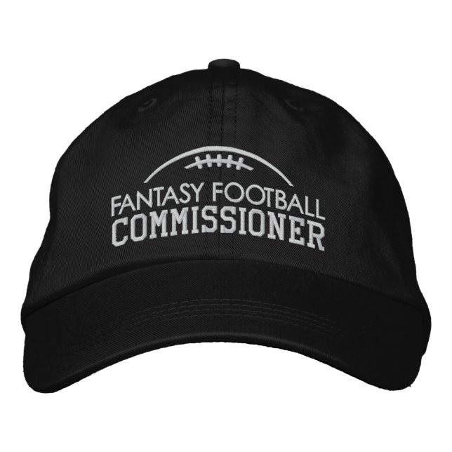 Fantasy Football Fan Gear mit Kommissarin Bestickte Baseballkappe (Vorderseite)