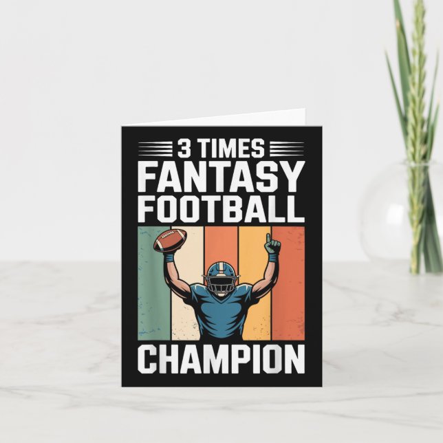 Fantasy Football Funny 3 Time Champion Karte (Vorderseite)