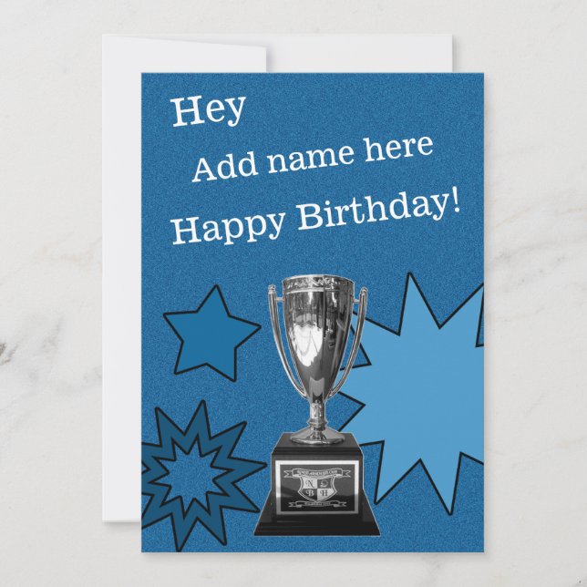 Fantasy Football Funny Birthday Card 12x18 Custom Einladung (Vorderseite)