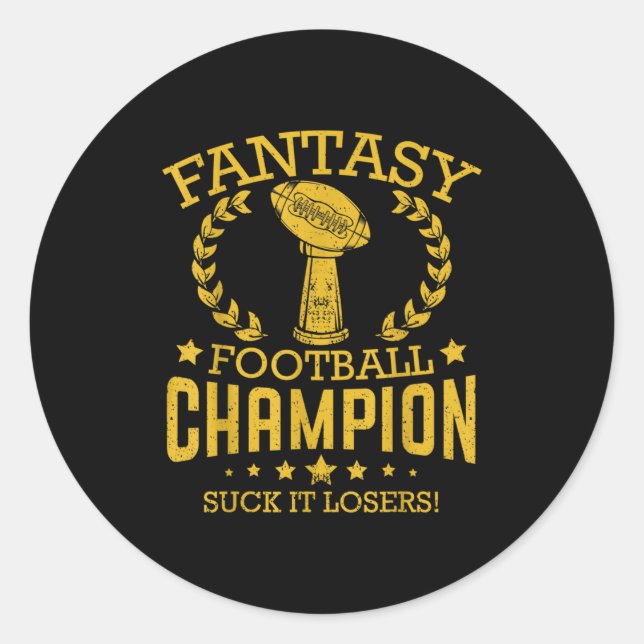 Fantasy Football Funny Champ Chamon  Runder Aufkleber (Vorderseite)