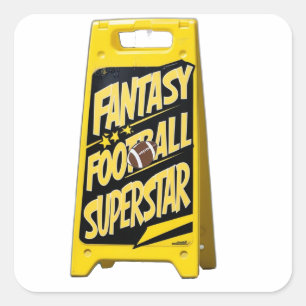 Fantasy Football Gelbe Plastikschild Quadratischer Aufkleber