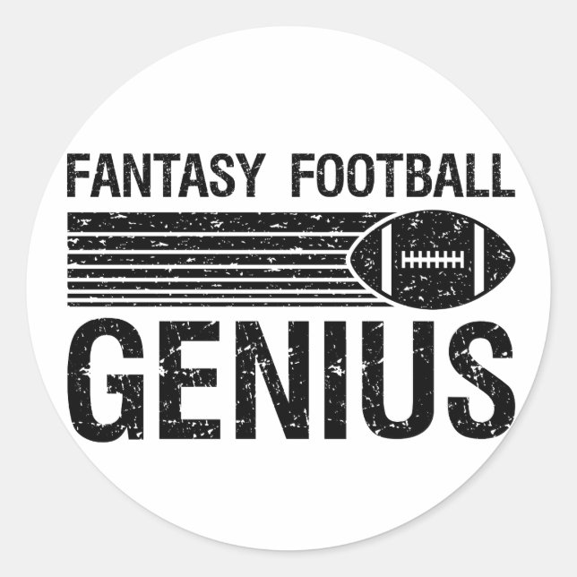 Fantasy Football Genius 1 Runder Aufkleber (Vorderseite)