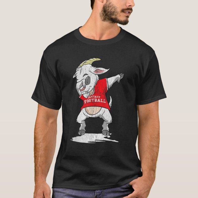 Fantasy Football GOAT Dabbing Champion Funny Draft T-Shirt (Vorderseite)