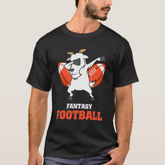 Fantasy Football Goat Dabbing Champion T-Shirt (Vorderseite)