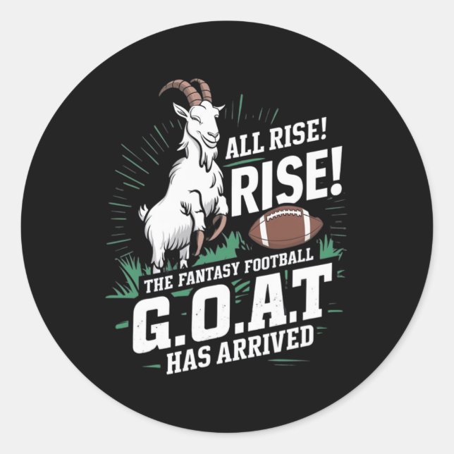 Fantasy Football Goat Shirt League Champion Champ  Runder Aufkleber (Vorderseite)