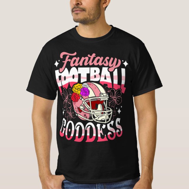 Fantasy Football Goddess Blume Helmet Women T-Shirt (Vorderseite)