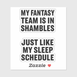 Fantasy-Football-Humor   Schlaflose Draft-Nacht Aufkleber