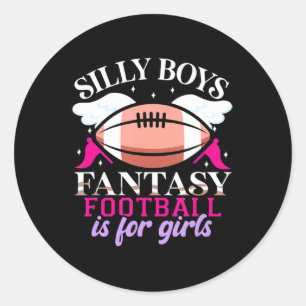 Fantasy Football ist für Girls Women Runder Aufkleber