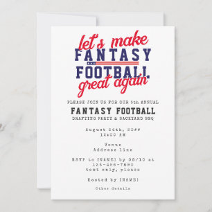 Fantasy Football League Große Novellierung Party Einladung