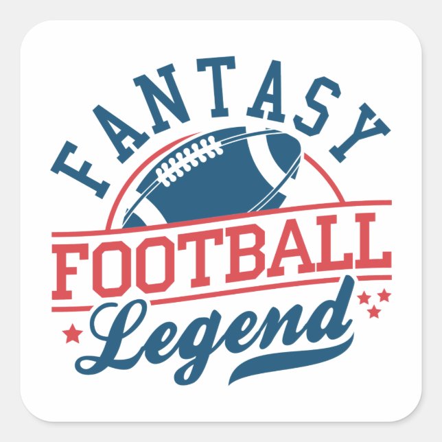 Fantasy Football Legende Quadratischer Aufkleber (Vorderseite)