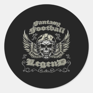 Fantasy Football Legende Retro Vintag Fantasy Foot Runder Aufkleber
