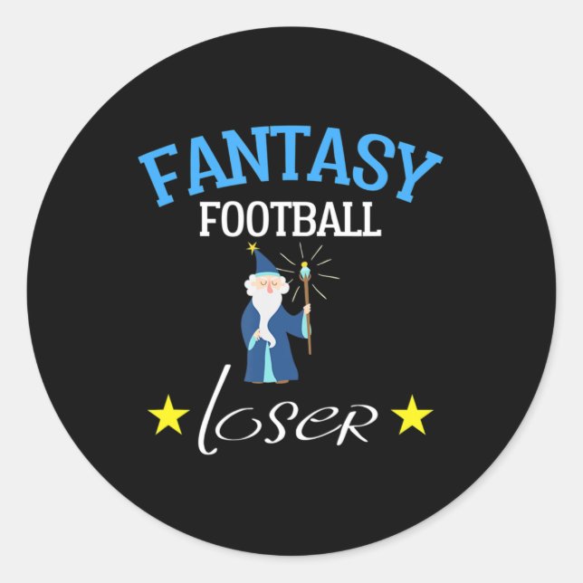 Fantasy Football Loser Fantasy Football T-Shirt Runder Aufkleber (Vorderseite)