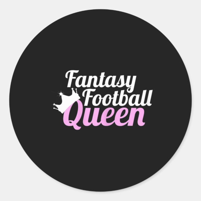 Fantasy Football Queen Fun Runder Aufkleber (Vorderseite)