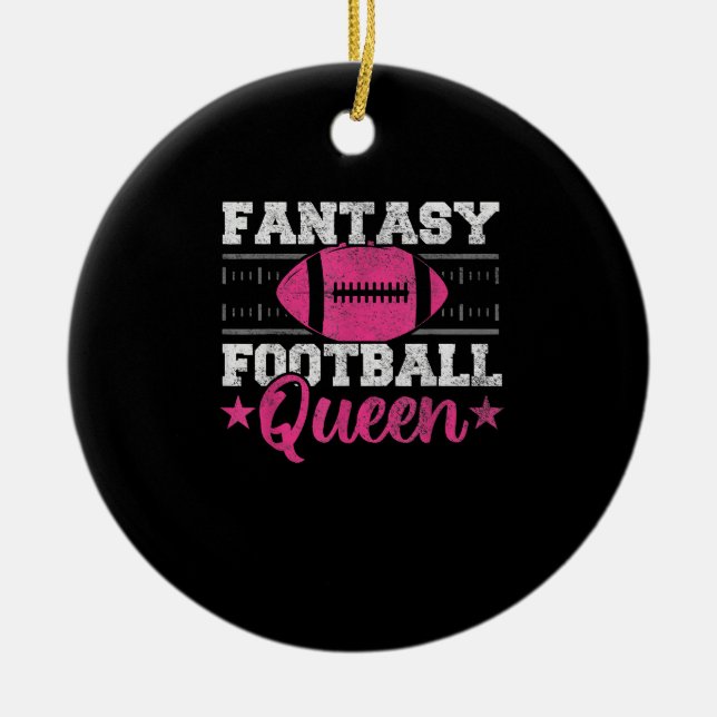 Fantasy Football Queen Funny Game Day Fantasy Gesc Keramik Ornament (Vorne)