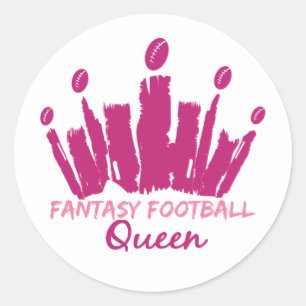 Fantasy Football Queen Runder Aufkleber