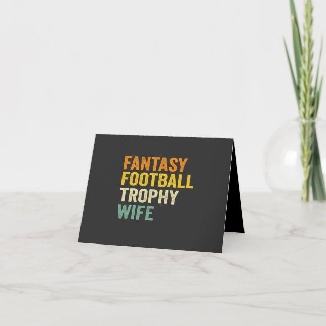 Fantasy Football Trophäe Ehefrau Witziges Vintages Dankeskarte (Vorderseite)