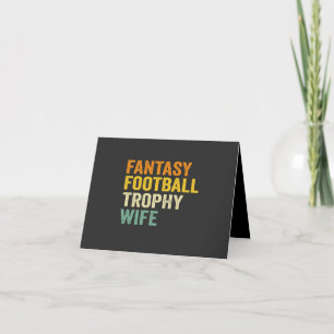 Fantasy-Football-Trophäenfrau Lustiges Vintage-Ges Dankeskarte