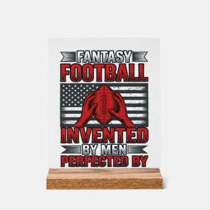 Fantasy Football Vintage Basketball Flag-Shirt-Des Acrylschild