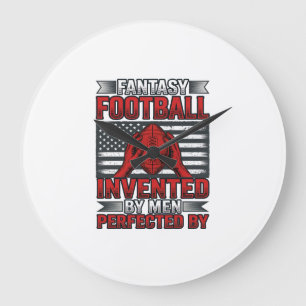 Fantasy Football Vintage Basketball Flag-Shirt-Des Große Wanduhr