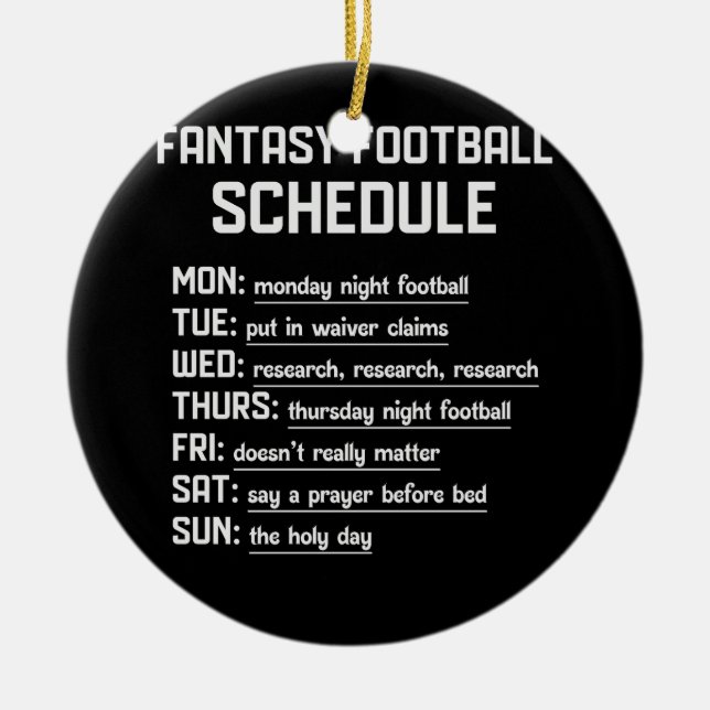 Fantasy Football Zeitplan Nachtfußball Favorit Keramik Ornament (Vorne)
