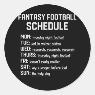 Fantasy Football Zeitplan Nachtfußball Favorit Runder Aufkleber