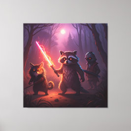 Fantasy Forest Animal Adventure Art Leinwanddruck