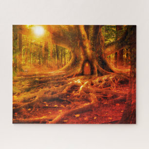 Fantasy forest art jigsaw puzzle, verzauberter Wal Puzzle