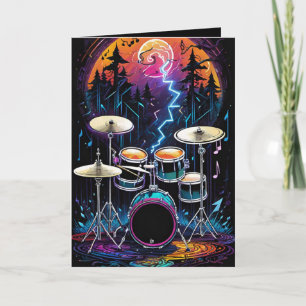 Fantasy Forest Drum Set Blank Karte