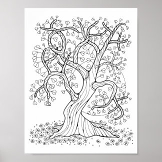 Fantasy Forest Heart Leaf Treppenaufgang Kunst, Di Poster
