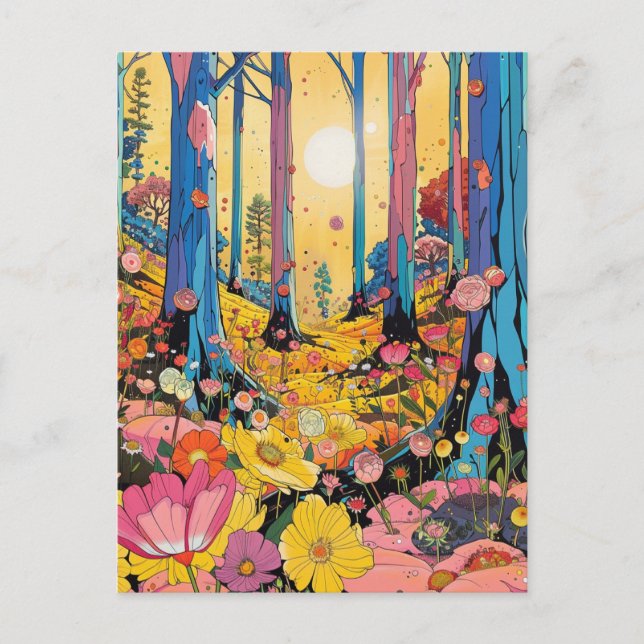 Fantasy Forest Postcard Postkarte (Vorderseite)