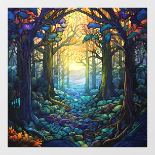 Fantasy Forest verklebt Glasfenster Fensteraufkleber