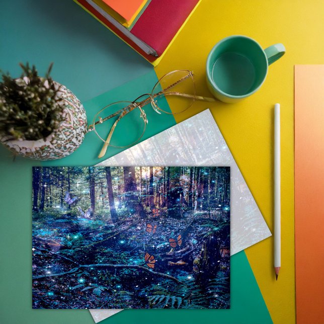 Fantasy Forest Woodland Schmetterlinge Vielen Dank Mitteilungskarte (Von Creator hochgeladen)