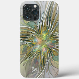 Fantasy Fraktal Blume mit Goldenen Initialen Case-Mate iPhone Hülle