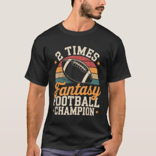 Fantasy-Fußball lustiger 2-facher Meister T-Shirt