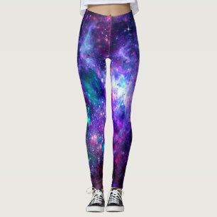 Fantasy-Galaxie Kosmischer Raum Violett Türkis Ros Leggings