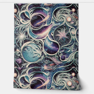 Fantasy Galaxy Wanddekoration Nicht nahtlos Design Tapete