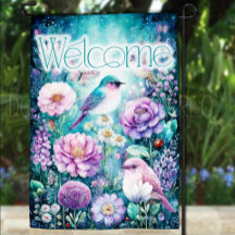 Fantasy Garden Flag, Fantasy Birds Garden Flag