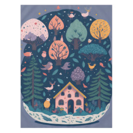 Fantasy-Garn Waldvögel und Bäume Tischdecke