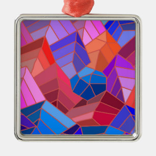 Fantasy-Gebirgsansicht aus der Luft Ornament Aus Metall