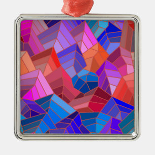 Fantasy-Gebirgsansicht aus der Luft Ornament Aus Metall