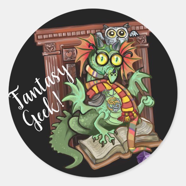 Fantasy Geek! Fan Dragon Sticker (Vorderseite)