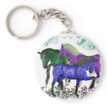 Fantasy gefärbte Pferde in Blume Grafikdesign