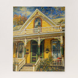 Fantasy-Gelbes viktorianisches Haus Puzzle